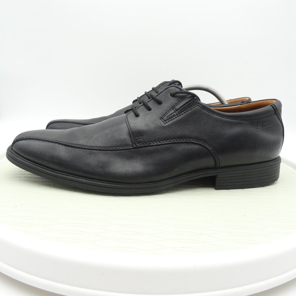 Clarks Collection Mens Tilden Walk Black Leather Derby Shoes Size 13W